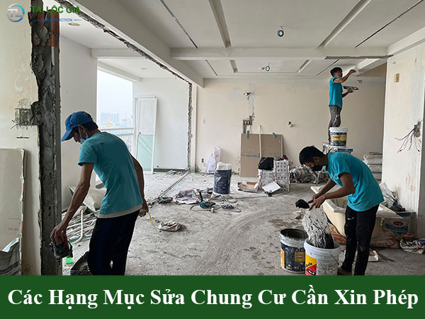 Các hạng mục sửa chung cư cần xin phép
