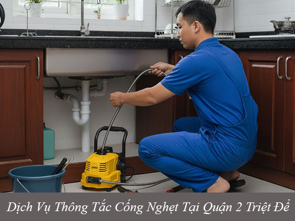 Dịch vụ thông tắc cống nghẹt tại quận 2 triệt để
