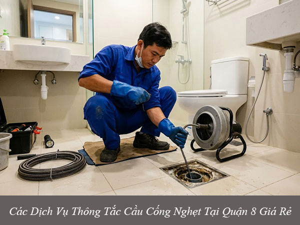 Các dịch vụ thông tắc cống nghẹt tại quận 8 giá rẻ