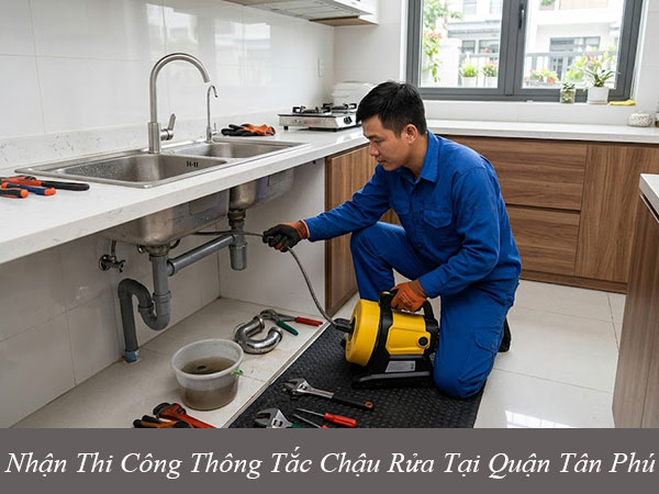 Nhận thi công thông tắc chậu rửa tại quận tân phú