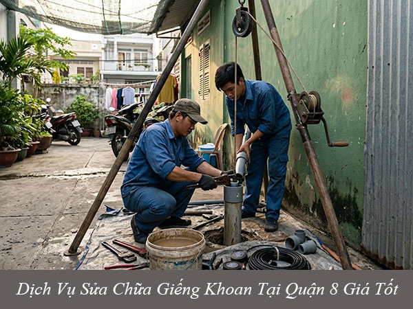 Dịch vụ sửa chữa giếng khoan tại quận 8 giá tốt